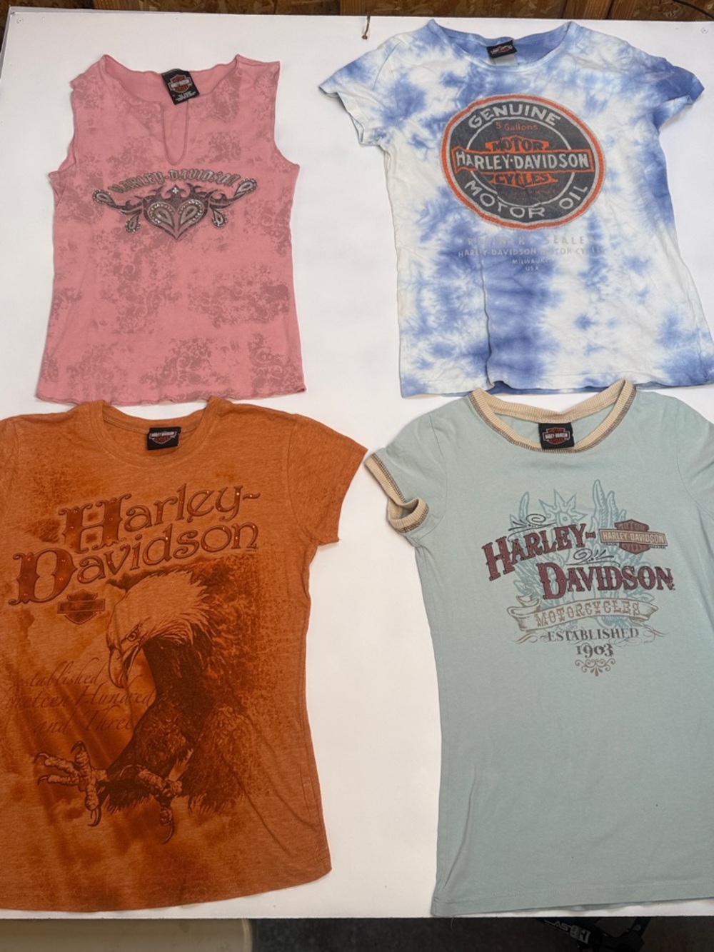 Harley-Davidson Girls Short Sleeve Tee Bundle in Blue, Pink, Orange, Mint
